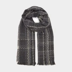 Platinum Womens Woven Scarf Black Chequered
