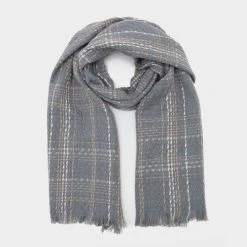 Platinum Womens Woven Scarf Grey Chequered