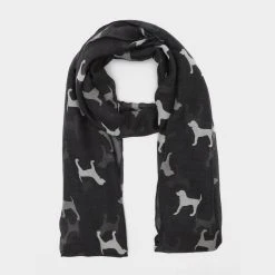 Platinum Womens Blaze Viscose Scarf Black Dogs