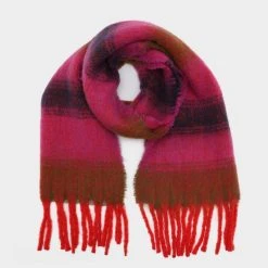 Platinum Womens Woven Scarf Pink Stripes